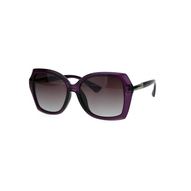 Womens CR39 Polarized Square Plastic Butterfly Designer Fashion Sunglasses All Purple