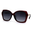 thumbnail image 1 of Womens CR39 Polarized Square Plastic Butterfly Designer Fashion Sunglasses Burgundy Smoke, 1 of 3