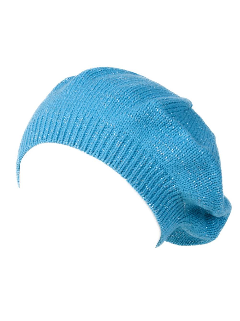 Womens Cable Knit Glitter Sheen Beret (2 PACK), Turquoise
