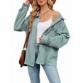 thumbnail image 1 of Womens Cable Knit Light-Weight Shacket Button Down Shirts Long Sleeve Casual Oversized Blouses Tops Green XXL, 1 of 8