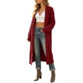 thumbnail image 1 of Womens Cable Knit Longline Cardigan Sweater Oversized Long Sleeve Casual Fall Winter Tops, 1 of 4