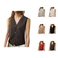 thumbnail image 1 of Womens Cable Knit Sweater Vest Traditional Style for Holiday Outfits Women's Casual Sleeveless Knitted V Neck Button Ribbed Sweater, 1 of 4