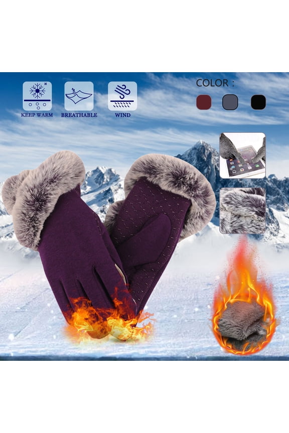 Womens Cable Knit Touchscreen Gloves with Thermal Lining Elastic Cuff for Cold Weather Activities