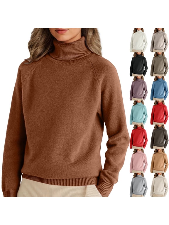 Womens Cable Knit Turtleneck Sweaters Fall Winter Long Sleeve Chunky Knitted Trendy Pullover Tops Beige 2XL