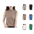 thumbnail image 1 of Womens Cable Knit Vest Sleeveless Sweater Cozy Fall Winter Must Haves Half Turtleneck Vest Women's Sleeveless Bottoming Shirt, 1 of 6