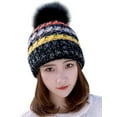 thumbnail image 1 of Womens Cable Knitted Bobble Winter Warm Slouchy Pom Pom Ski Beanie Hat Cap, 1 of 2
