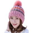 thumbnail image 1 of Womens Cable Knitted Bobble Winter Warm Slouchy Pom Pom Ski Beanie Hat Cap, 1 of 2