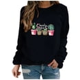 thumbnail image 1 of Womens Cactus Graphic Sweatshirts Valentines Cute Crewneck Tops Long Sleeve Pullover Casual Shirts, 1 of 8
