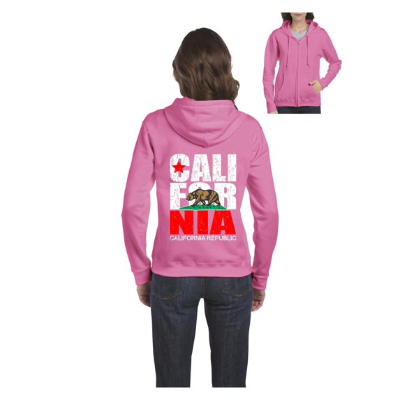 Womens California Cali Full-Zip Hooded Sweatshirt