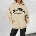 thumbnail image 1 of Womens California Hoodie Long Sleeve Drawstring Pullover Sweatshirt with Front Pocket Streetwear Casual Sweatshirts, 1 of 4