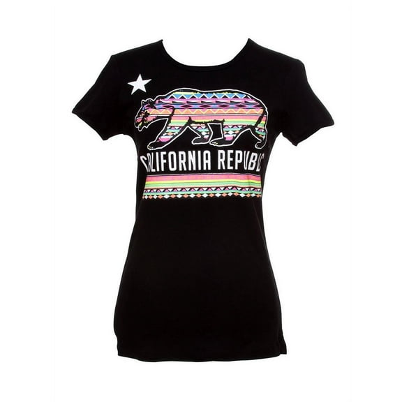 Womens California Republic Tribal Bear Short-Sleeve T-Shirt - Black - 2X-Large