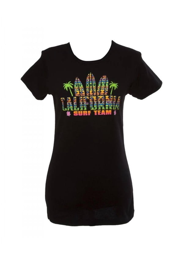 Womens California Surf Team Black Short-Sleeve T-Shirt - 2X-Large