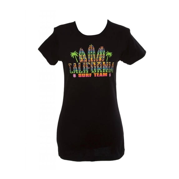 Womens California Surf Team Black Short-Sleeve T-Shirt - Small