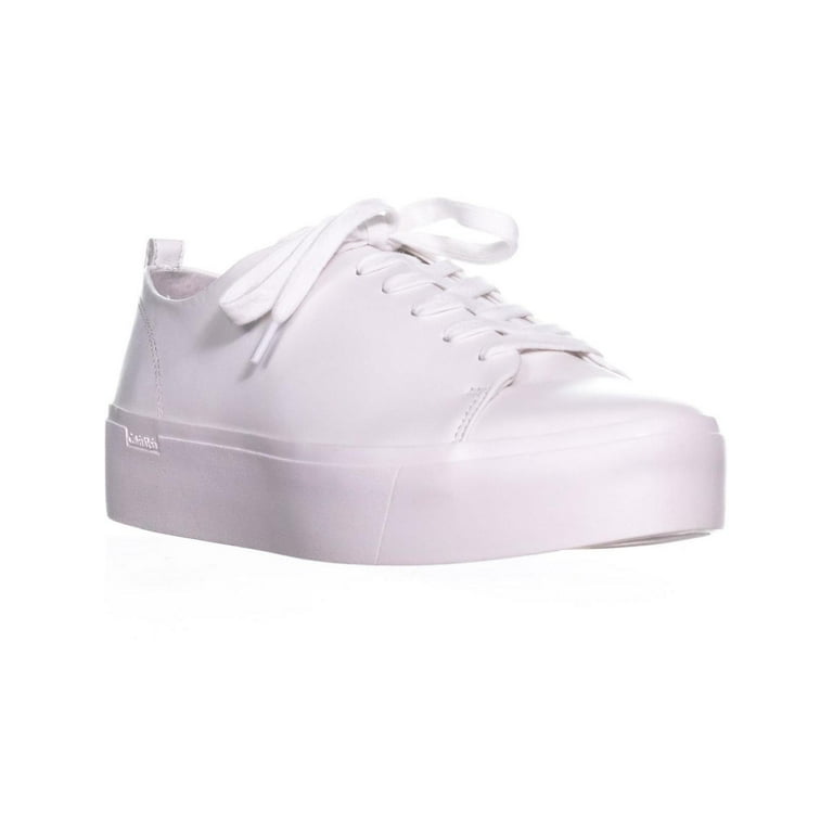Womens Calvin Klein Janet Lace Up Platform Sneakers Platinum
