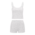 thumbnail image 1 of Womens Cami Pajama Set Sexy Shorts Sets Bow/Flower/Heart Print Camisole and Shorts Summer 2 Piece, 1 of 6