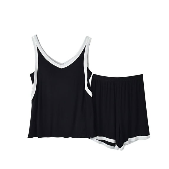 Womens Cami Pajama Set Sleeveless Racerback Tank Top Pjs Modal Cotton Comfy Soft Sleepwear Loungewear for Summer