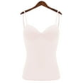 thumbnail image 1 of Womens Camisole with Built in Bra Tight Workout Tees Shirts Smoothing Tank Tops Under Tank Tops for Women Cami Tank Tops for Women Thick Strap Tank Tops Beige L, 1 of 4