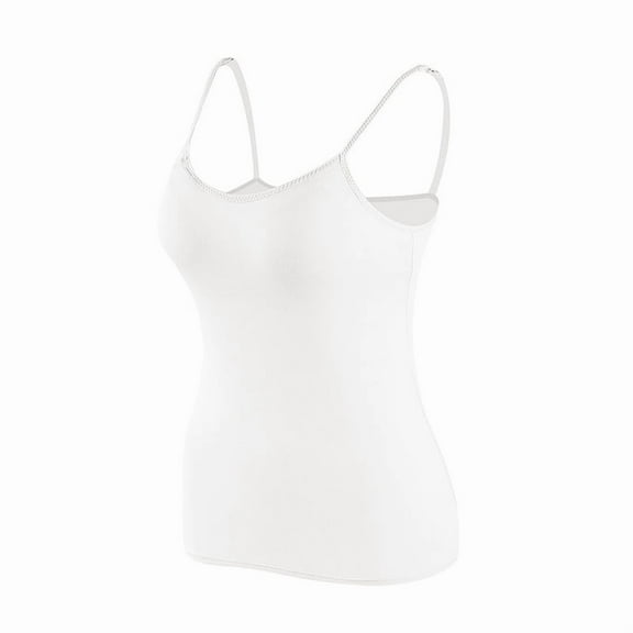 Womens Camisole Cotton Tank Top with Shelf Bra Adjustable Spaghetti Strap Undershirts