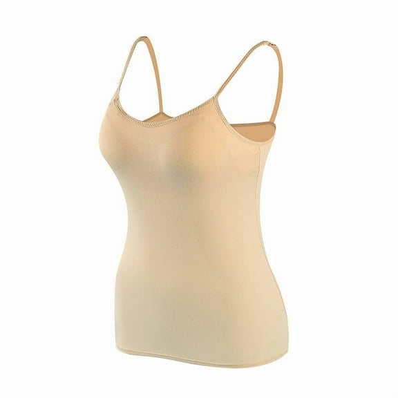 Womens Camisole Cotton Tank Top with Shelf Bra Adjustable Spaghetti Strap Undershirts