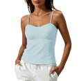 thumbnail image 1 of Womens Camisole Tank Built in Bras Double Lined Adjustable Spaghetti Strap Tank Tops for Summer Going Out, 1 of 9