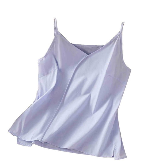 Womens Camisole Tank Tops Sevevn Women's Summer Casual Fashion Solid Color Loose Round Neck Sleeveless And Linen Top Flowy Tank Tops For Women