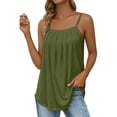 thumbnail image 1 of Womens Camisole Tank Tops, Yigetop Summer Tank Tops for Women 2025 Loose Fit Pleated Square Neck Sleeveless Shirt Curved Flowy Vest Basic Cotton Tee Beach Vacation Clothes for Women Mint Green XL, 1 of 6
