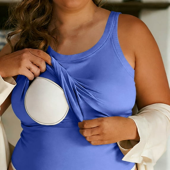 Womens Camisole Tank Tops with Bra Plus Size Womens Ribbed Tank Tops Crewneck Sleeveless Casual Basic Strap Slim Fitted Cami Shirts Blue 5XL