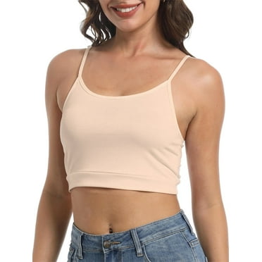 Womens Camisole Top Spaghetti Strap Tank Top Sleeveless Crop Sports