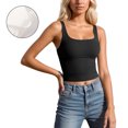 thumbnail image 1 of Womens Camisole Tops Black Tank with Built in Bras Wide Strap Cami Tank Sleeping Tank Tops for Women, 1 of 6