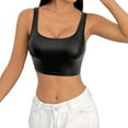 thumbnail image 1 of Womens Camisole Tops U Neck Sleeveless Clubwear Shiny Metallic Crop Top Summer Tops for Women, 1 of 4