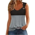 thumbnail image 1 of Womens Camisole Women Tunic Tank Tee Color Block Tunic Tank Tops Summer Casual Loose Fitting Sleeveless Blouse Shirt Plus Size Summer Tops Sleeveless Black XL, 1 of 5