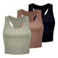 thumbnail image 1 of Womens Camisole,Women's 3 Piece Tank Tops Ribbed Seamless Workout Exercise Shirts Yoga Crop Tops,Crop Top Tanks for Women(Size:M), 1 of 3