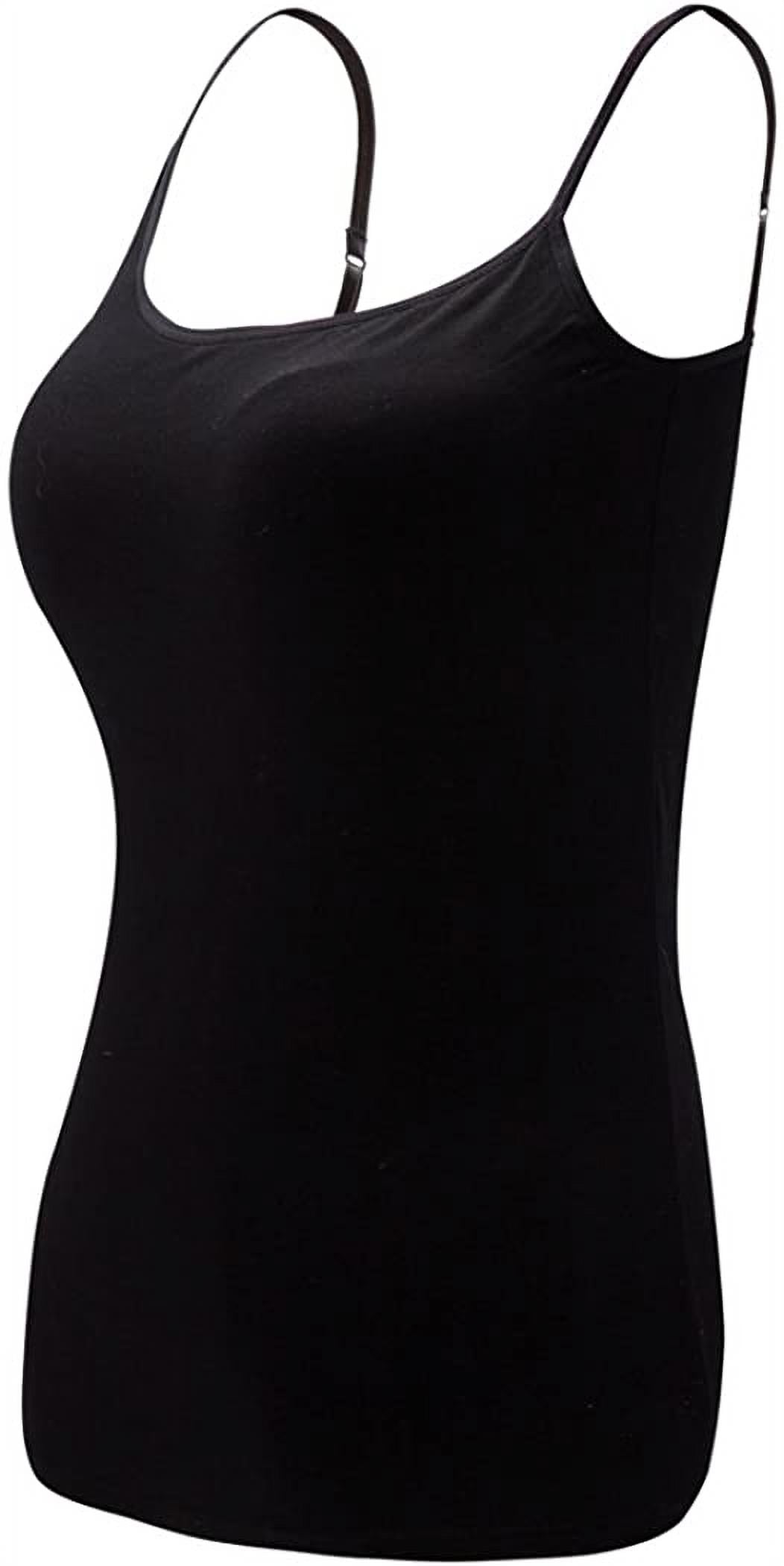 Tank Top with Built in Bra Women's Solid Color Thread with Chest Pad  Without Wearing Bra One Tank Top, A1-black, Small : : Clothing,  Shoes & Accessories