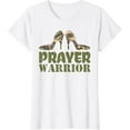 thumbnail image 1 of Womens Camo Heels Prayer Warrior Faith God Jesus Christian Women T-Shirt, 1 of 3