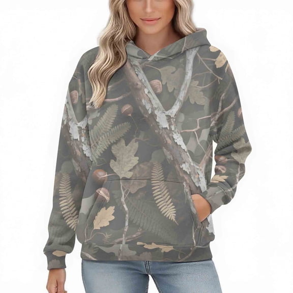 Womens Camo Hoodies Oversized Maple Leaf Fleece Pullover Sweatshirts Long Sleeve Unisex Mens Shirts Tops, 3XL Camouflage