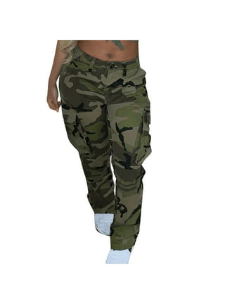 Womens Cargo Pants With Pockets Outdoor Casual Camo Military
