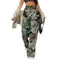 thumbnail image 1 of Womens Camo Pants Pixel Baggy Wide Leg Cargo Pant High Waisted Casual Work Pants Drawstring Elastic Waist Y2k Streetwear Trousers with Multi‑pocket, 1 of 3