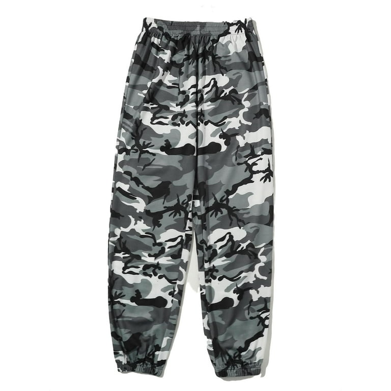 Womens Camo Sweatpants Elastic Waist Sweatpants Multicolor XL