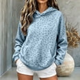 thumbnail image 1 of Womens Camo Sweatshirt Leopard Print Drop Shoulder Pullovers with Kangaroo Pocket Fall Winter Casual Pullover Tops (Blue2 XXL), 1 of 3