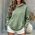 thumbnail image 1 of Womens Camo Sweatshirt Leopard Print Drop Shoulder Pullovers with Kangaroo Pocket Fall Winter Casual Pullover Tops (Green2 S), 1 of 3