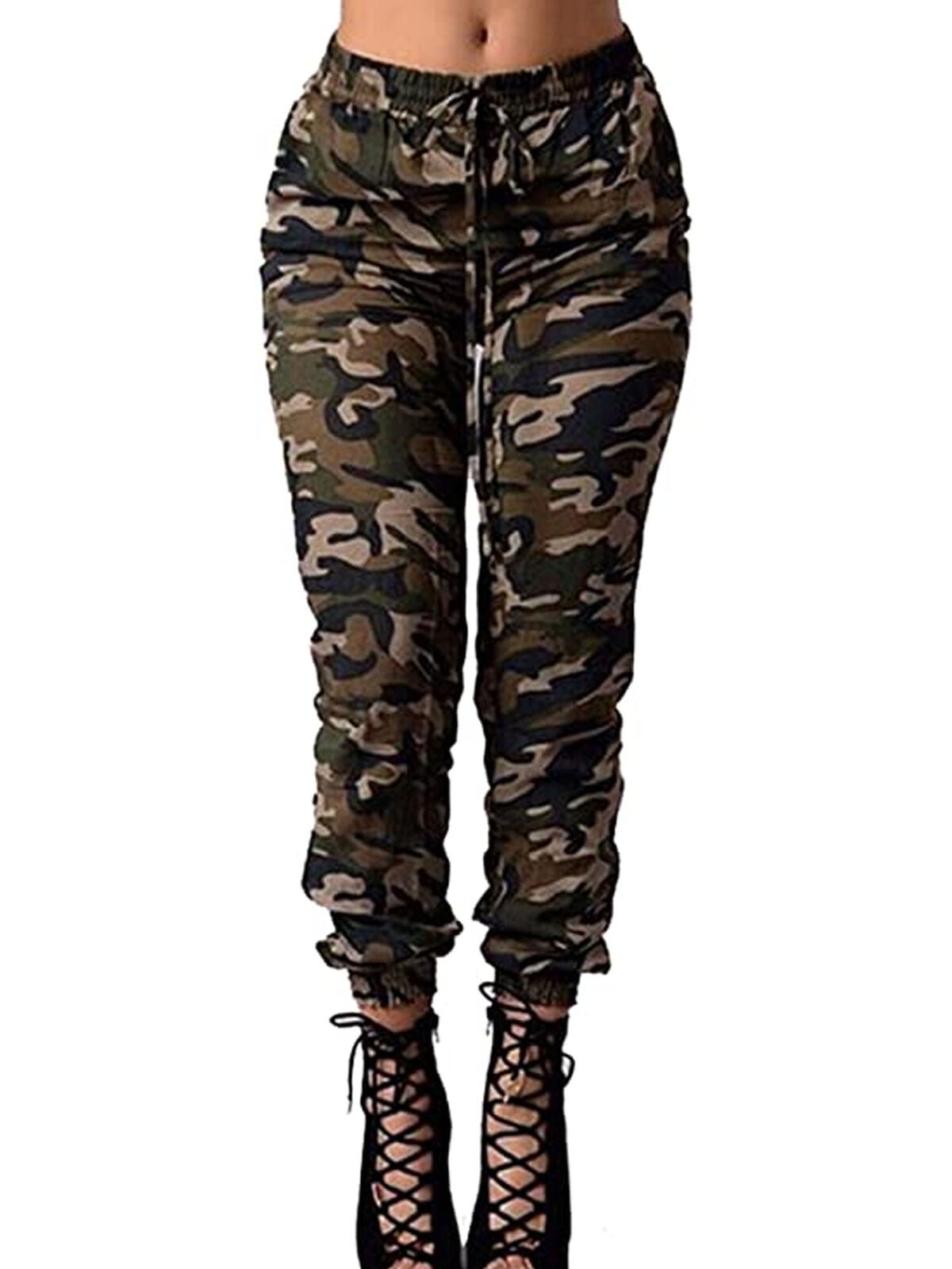 Womens Camo Trousers Casual Hip-hop Military Army Combat Camouflage ...