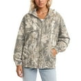 thumbnail image 1 of Womens Camo Zip Up Hoodies Fall Trendy Maple Leaf Graphic Long Sleeve Jackets with Pockets Lightweight Casual Loose Fit Coat, 1 of 6