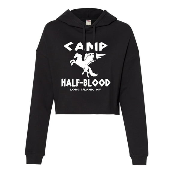 Womens Camp Half-Blood Cropped Hooded Sweatshirt