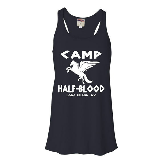 Womens Camp Half-Blood Flowy Racerback Tank Top T-Shirt