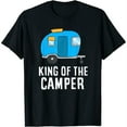 thumbnail image 1 of Womens Camping King Of The Camper RV Camper Dad Camper King T-Shirt Black 2XL, 1 of 5