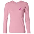 thumbnail image 1 of Womens Cancer Awareness Ribbon Cotton Tee - Pink, 1 of 1