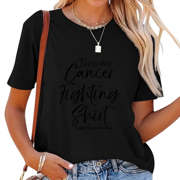 Womens Cancer Treatment Gift Cute This is My Cancer Fighting T Shirt Black