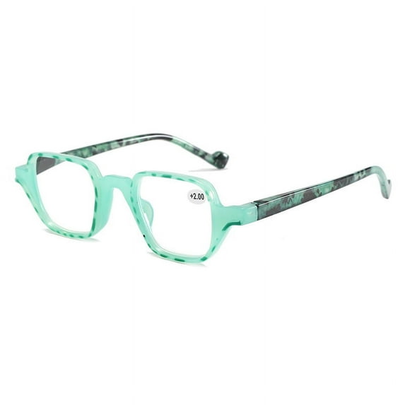 Womens Candy Color Green Square Personalized Reading Glasses Men Fashion Spring Hinge Readers Plastic Presbyopia Glasses +3.00