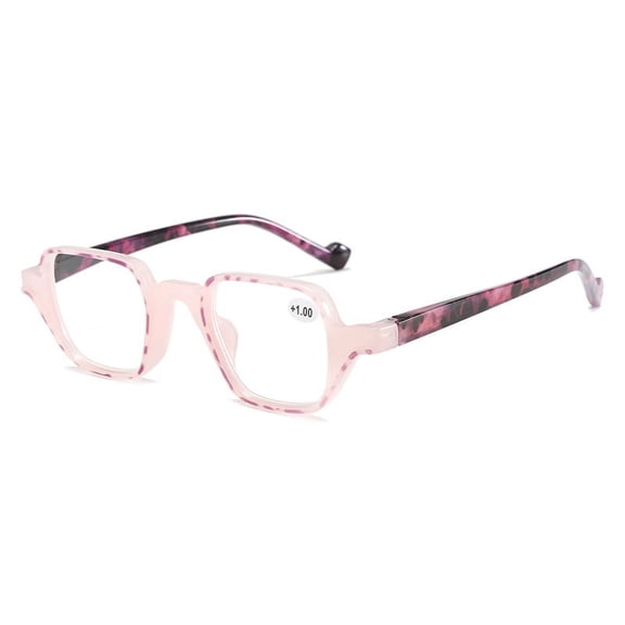 Womens Candy Color Pink Square Personalized Reading Glasses Men Fashion Spring Hinge Readers Plastic Presbyopia Glasses +3.00