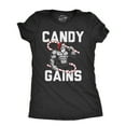 thumbnail image 1 of Womens Candy Gains T Shirt Funny Xmas Buff Ripped Santa Claus Workout Joke Tee for Ladies Womens Graphic Tees, 1 of 9